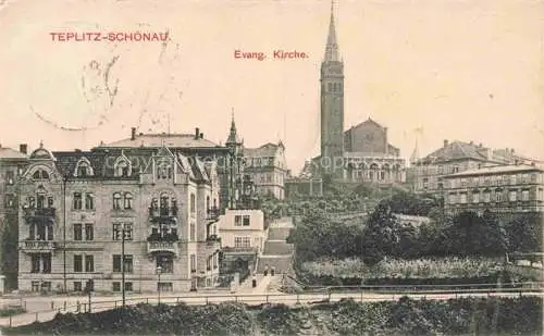 AK / Ansichtskarte Teplitz -Schoenau TEPLICE CZ Ev Kirche