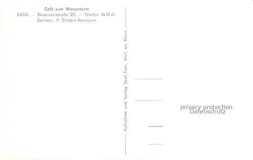 AK / Ansichtskarte BASEL BS Café zum Wasserturm Gastraum