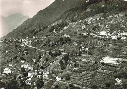 AK / Ansichtskarte Agarone Locarno TI Fliegeraufnahme