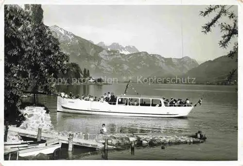 AK / Ansichtskarte Walensee Wallensee SG Motorschiff Quinten