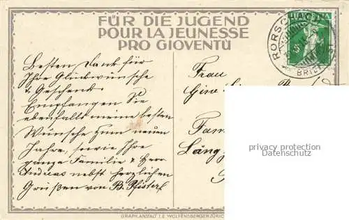 AK / Ansichtskarte Schlatter E.E. Kuenstlerlitho Schweiz Fuer die Jugend Brunnen Landhaus 