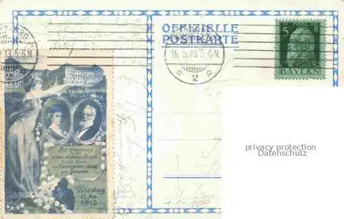 AK / Ansichtskarte WueRZBURG Bayern Erinnerungskarte Besuch Sr. kgl. Hoheit Prinzregent Ludwig und Gemahlin