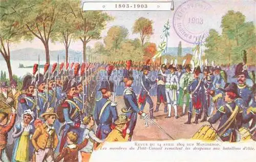 AK / Ansichtskarte Montbenon LAUSANNE VD Revue du 14 Avril 1804 sur Montbenon Peinture Kuenstlerkarte