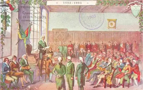 AK / Ansichtskarte LAUSANNE VD Première Séance du Grand Conseil 14 Avril 1803 Peinture Kuenstlerkarte