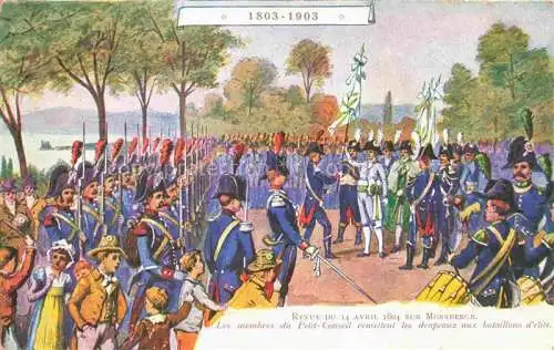 AK / Ansichtskarte Montbenon LAUSANNE VD Revue du 14 Avril 1804 sur Montbenon Peinture Kuenstlerkarte