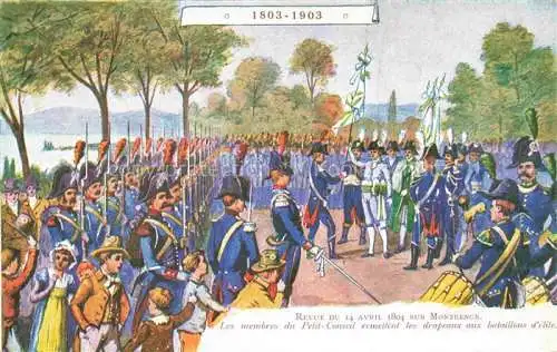AK / Ansichtskarte Montbenon LAUSANNE VD Revue du 14 Avril 1804 sur Montbenon Peinture Kuenstlerkarte