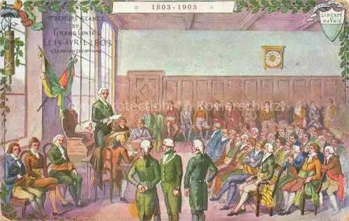 AK / Ansichtskarte LAUSANNE VD Première Séance du Grand Conseil 14 Avril 1803 à la Maison de Commune Peinture Kuenstlerkarte