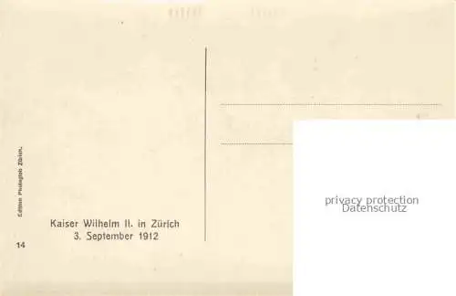 AK / Ansichtskarte ZueRICH  ZH Kaiser Wilhelm II in Zuerich