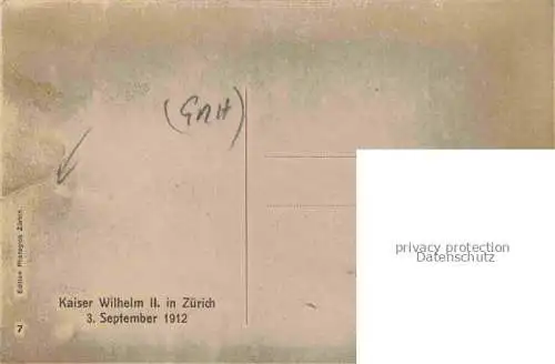 AK / Ansichtskarte ZueRICH  ZH Kaiser Wilhelm II in Zuerich