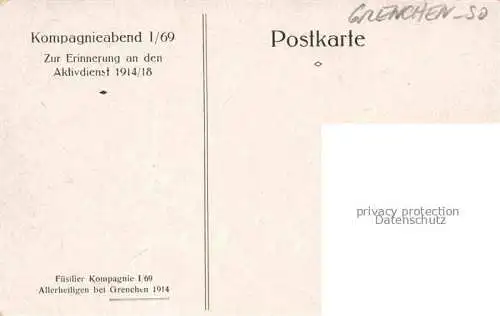 AK / Ansichtskarte Grenchen SO Fuesilier Kompagnie I/69 an Allerheiligen