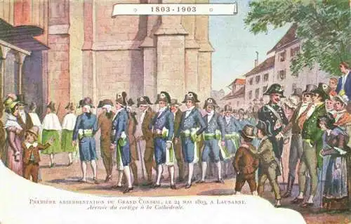 AK / Ansichtskarte LAUSANNE VD Première Assermentation du Grand Conseil 24 Mai 1803 Peinture Kuenstlerkarte