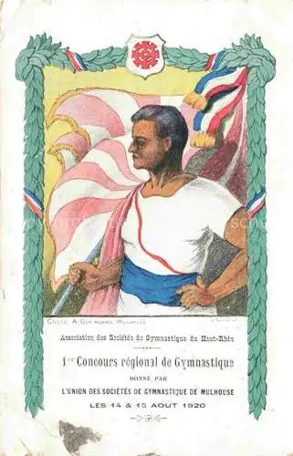 AK / Ansichtskarte MULHOUSE Muehlhausen 68 Alsace 1er Concours régional de Gymnastique Peinture Kuenstlerkarte