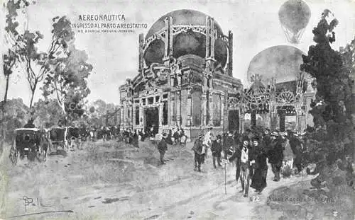 AK / Ansichtskarte MILANO Mailand IT Aereonautica Cartolina Officiale dell Esposizione 1906 Kuenstlerkarte