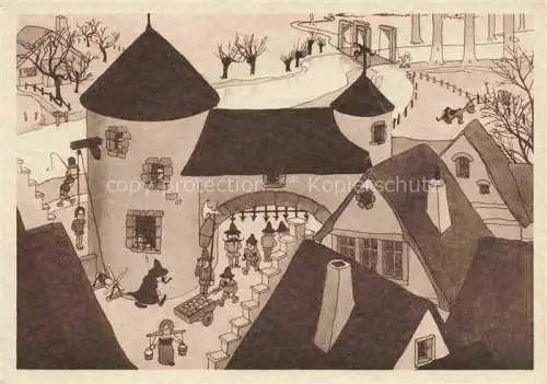 AK / Ansichtskarte Brussels BRUXELLES Bruessel The Sing-Sing prison in the old city Kuenstlerkarte