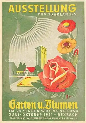 AK / Ansichtskarte Bexbach Saarland Ausstellung des Saarlandes Garten und Blumen Sondermarke