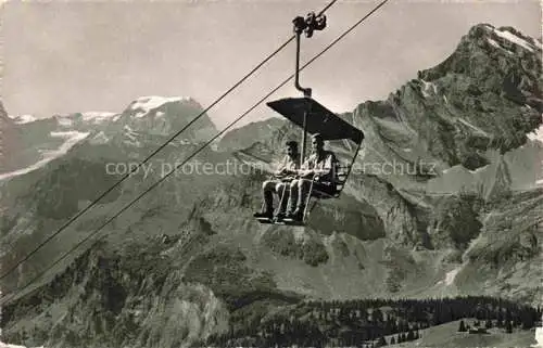 AK / Ansichtskarte Sessellift Chairlift Telesiege Braunwald Glarus Gumen