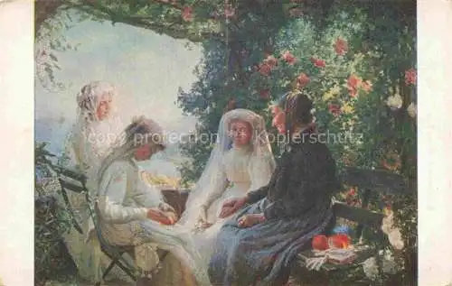 AK / Ansichtskarte TRIQUET J. Kuenstlerkarte Besuch bei der Grossmutter Salo de Paris Nr. 202 