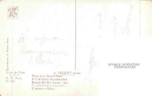 AK / Ansichtskarte TRIQUET J. Kuenstlerkarte Besuch bei der Grossmutter Salo de Paris Nr. 202 