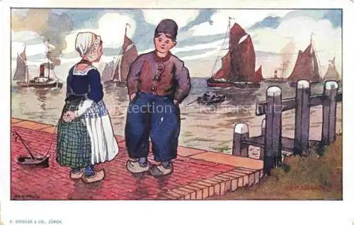 AK / Ansichtskarte Hollandkinder Hollandtracht H. Goessler Zuerich See