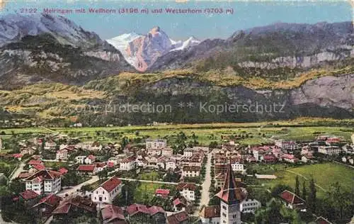AK / Ansichtskarte Meiringen BE mit Wellhorn und Wetterhorn