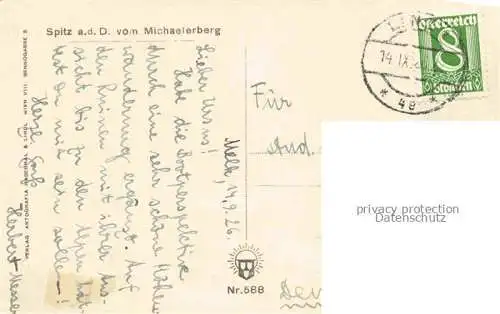 AK / Ansichtskarte Spitz Donau Wachau Niederoesterreich AT Blick vom Michaelerberg