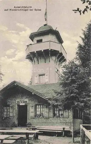 AK / Ansichtskarte SPIEZ Thunersee BE Aussichtsturm auf Hondrichhuegel