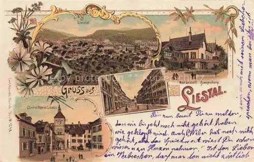 AK / Ansichtskarte LIESTAL BL Panorama Kuranstalt Zentrum Oberes Tor Litho