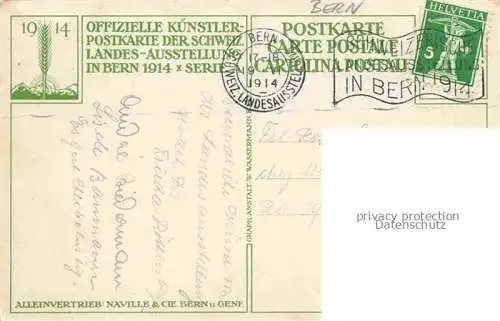 AK / Ansichtskarte BERN BE Offizielle Kuenstler-Postkarte der Schweizer Landes-Ausstellung Seria A