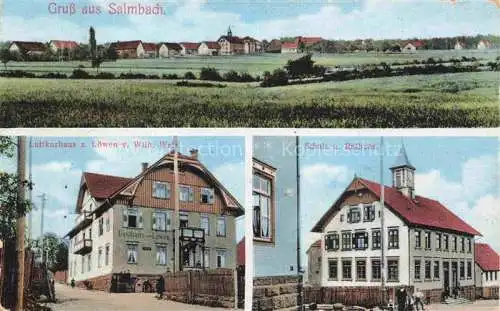AK / Ansichtskarte Salmbach Engelsbrand Enzkreis BW Panorama Luftkurhaus zum Loewen Schule Rathaus