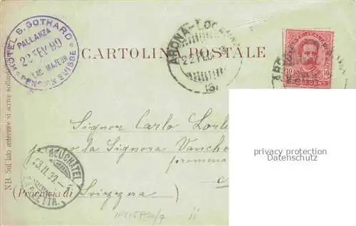 AK / Ansichtskarte Pallanza Lago Maggiore Piemonte IT Hotel St. Gothard Pension Suisse Kuenstlerkarte