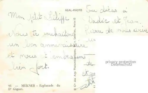 AK / Ansichtskarte Meknes Maroc Esplanade du Dr Giguet vue aérienne