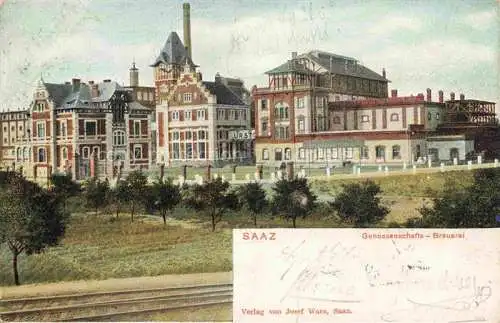 AK / Ansichtskarte Saaz Zatec Aussig CZ Genossenschaftsbrauerei