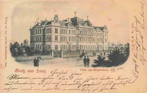 AK / Ansichtskarte Saaz Zatec Aussig CZ Volks- und Buergerschule