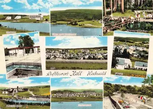AK / Ansichtskarte Kell See Trier Hochwald Rheinland-Pfalz Teilansichten Marktplatz Kurhaus Kneippfreibecken Kirche Schwimmbad Feriendorf Kleingolfplatz