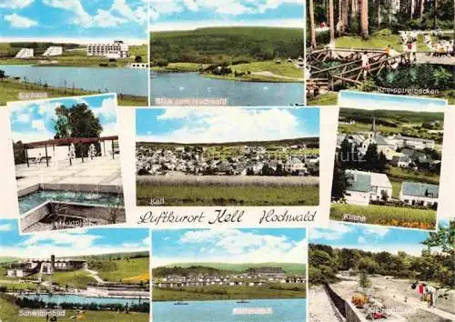 AK / Ansichtskarte Kell See Trier Hochwald Rheinland-Pfalz Teilansichten Marktplatz Kurhaus Kneippfreibecken Kirche Schwimmbad Feriendorf Kleingolfplatz