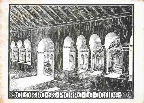 AK / Ansichtskarte Strasbourg  Strassburg 67 Bas-Rhin Cloitre St Pierre Le Jeune Zeichnung