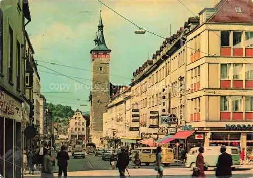 AK / Ansichtskarte WueRZBURG Bayern Domstrasse mit Grafeneckartturm des Rathauses