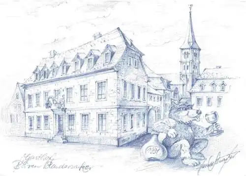 AK / Ansichtskarte Randersacker Gasthof Baeren Zeichnung