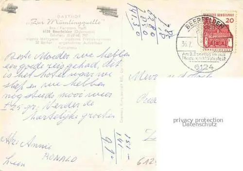 AK / Ansichtskarte Beerfelden Odenwald Hessen Gasthof Zur Muemlingsquelle