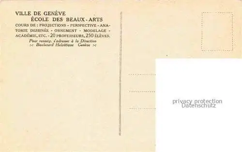 AK / Ansichtskarte GENEVE Genf GE Ecole des Beaux-arts Classe de Composition Décorative