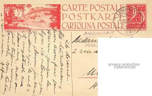 AK / Ansichtskarte Andermatt UR Ansicht mit Kirche Zeichnung Kuenstlerkarte handgemalt