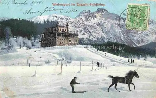 AK / Ansichtskarte Silvaplana GR Wintersport im Engadin Skijoering Berghotel