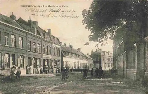 AK / Ansichtskarte Emmerin LILLE 59 Nord Rue Gambetta et Mairie Feldpost