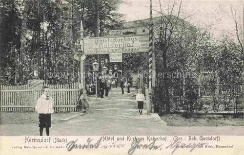 AK / Ansichtskarte Hermsdorf Mark BERLIN Hotel und Kurhaus Kaiserhof Restaurant