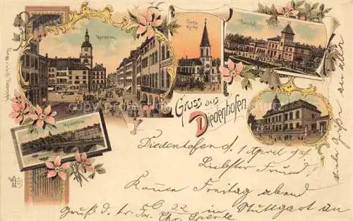 AK / Ansichtskarte Diedenhofen Thionville 57 Moselle Marktplatz Kirche Bahnhof Moselbruecke Post Litho