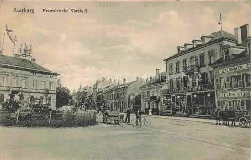 AK / Ansichtskarte Saarburg Lothringen Sarrebourg 57 Moselle Franzoesische Vorstadt Pruefstempel