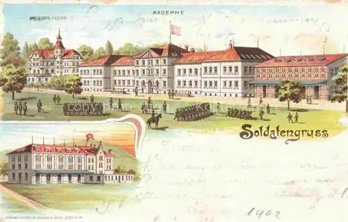 AK / Ansichtskarte St Gallen SANKT GALLEN SG Kaserne Offiziers-Casino Soldatengruss Litho