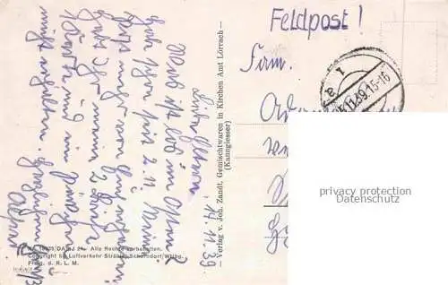 AK / Ansichtskarte Kirchen Efringen-Kirchen Loerrach bw Fliegeraufnahme Feldpost