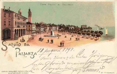 AK / Ansichtskarte Pallanza Lago Maggiore Piemonte IT Gran Piazza Litho
