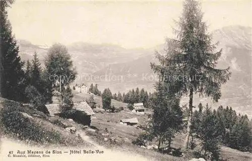 AK / Ansichtskarte Mayens de Sion VS Hotel Belle Vue Panorama